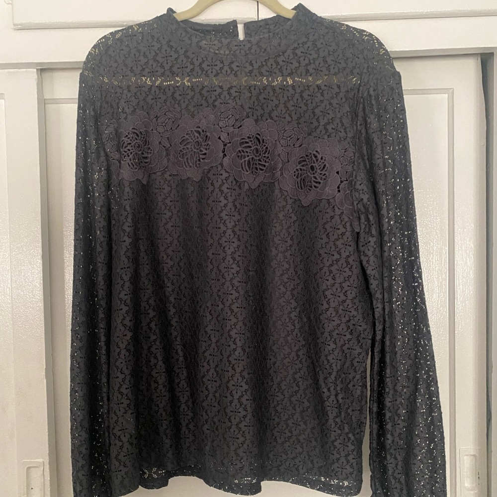 EUC LOFT lace blouse - XL